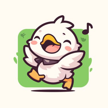 Küçük şirin tavuk çizgi filmi vektör çizimi. Hayvan karakteri. beyaz arkaplanda izole edilmiş düz çizgi film karakteri.