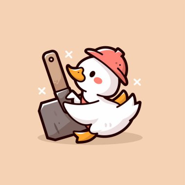 Sevimli tavuk karakteri. vektör illüstrasyonu