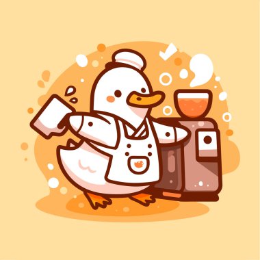 vektör şirin çizgi film sevimli tavuk karakter