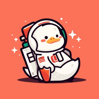 Arka planda penguen olan sevimli çizgi film karakteri