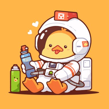 beyaz arka planda izole edilmiş bir şişe sütle sevimli bir ördek yavrusu..