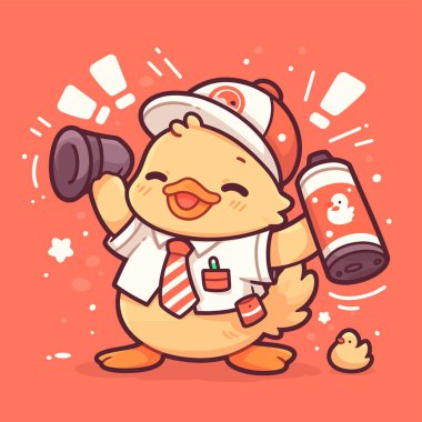 Spor salonunda steteskop ve bir şişe süt vektörü illüstrasyonuyla sevimli bir karikatür bebek.