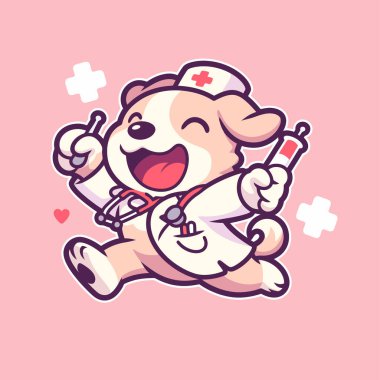 Şirin çizgi film köpek maskotu karakteri