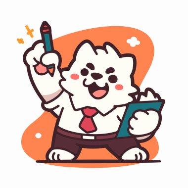 Çizgi film karakterindeki sevimli kedi çizimi