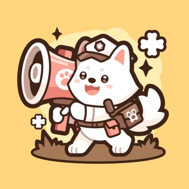 Dürbünlü bir köpek.