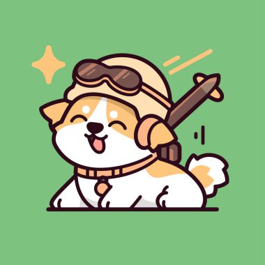 Köpek karikatür vektör tasarımı