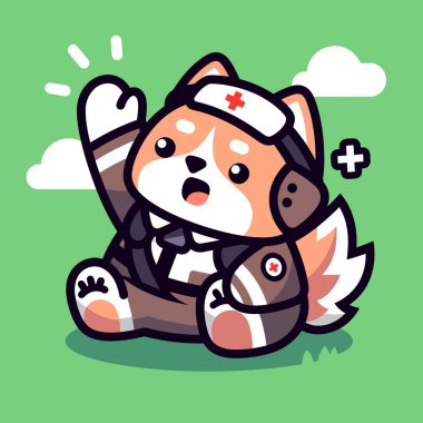 Şirin köpek maskotunun vektör çizimi