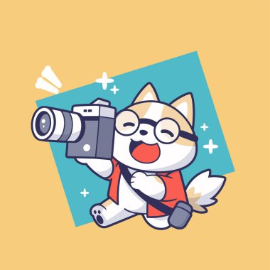 Çizgi film resimli bir köpek. vektör illüstrasyonu.