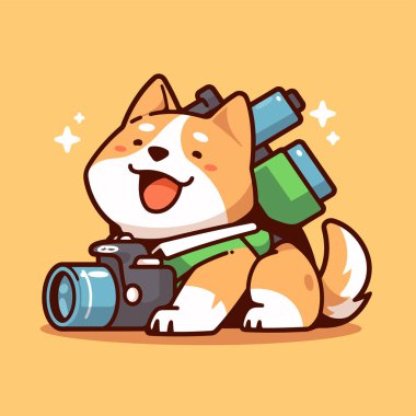 Sevimli köpek çizgi film vektör çizim