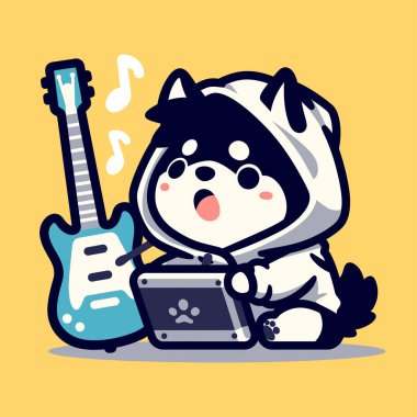 Gitar çalan köpeğin çizimi