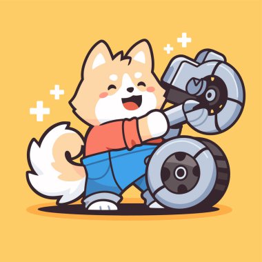 Çizgi film tarzında şirin bir köpek.