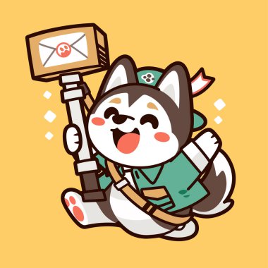 Zarflı mutlu köpek