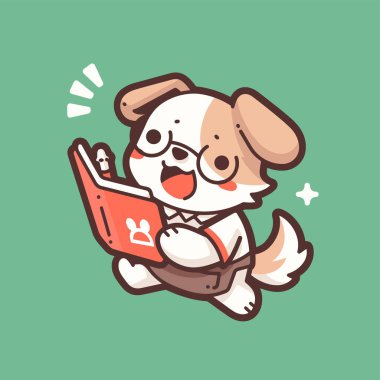 vektör şirin köpek çizgi film karakter çizimi tasarımı