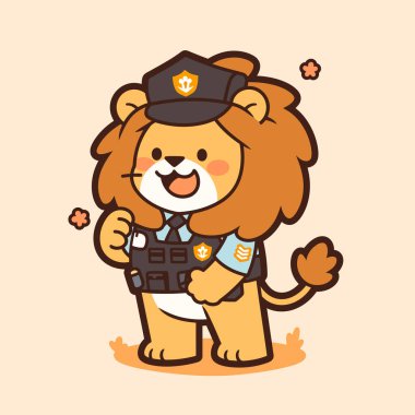 Çizgi film üniformalı kaplan. vektör illüstrasyonu.