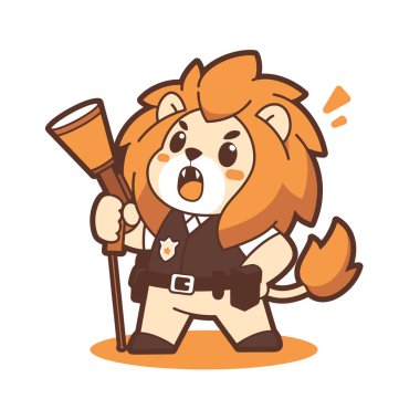 Tatlı kaplan çizgi film karakteri. vektör illüstrasyonu