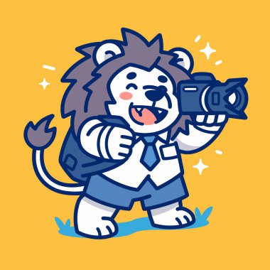 Çizgi film tarzında sevimli kaplan aslanı..