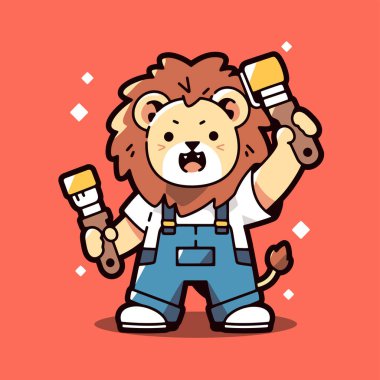 Şirin kaplan maskotu vektör tasarımı çizimi