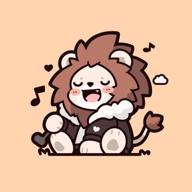 Şirin kedi çizgi film vektör tasarımı.