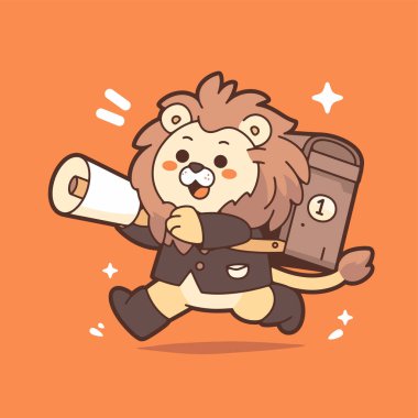 çizgi film sevimli hayvan karakteri. vektör illüstrasyonu