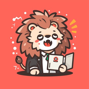 Kafasında büyük bir aslan olan sevimli bir kaplan..