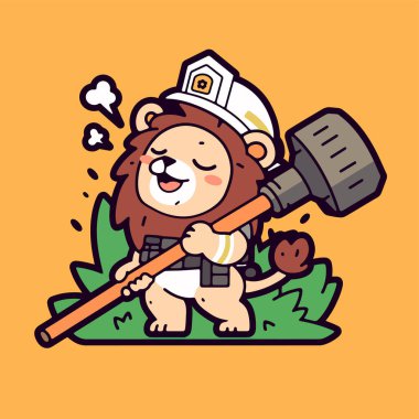 şirin çizgi film kaplan maskotu vektör çizimi