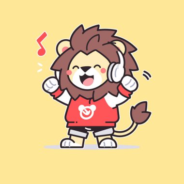 Kulaklıklı sevimli kaplan.