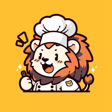 Kaplan şefi çizgi film vektör logosu çizimi