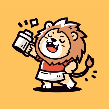 Çizgi film aslanının vektör çizimi