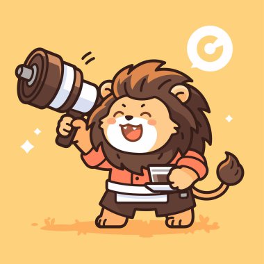 Bir fincan çay tutan sevimli kaplan.