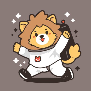 Üniformalı sevimli astronot.