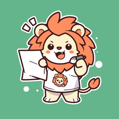 Boş işareti olan sevimli kaplan çizgi film karakterinin vektör çizimi.