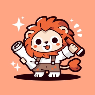 Büyük büyüteçli şirin kaplan çizgi filmi.