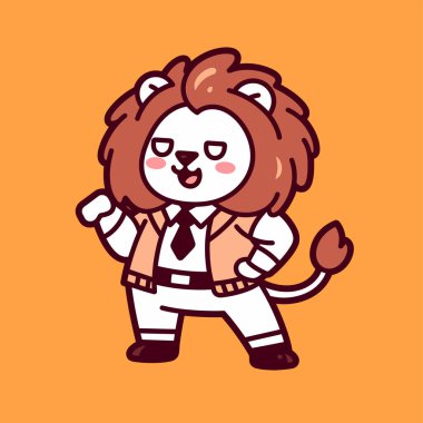 Çizgi film tarzında sevimli bir kedi.