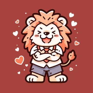 şirin çizgi film aslan vektörü