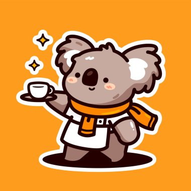 Turuncu bardakta şirin bir koala.