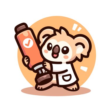 Süt şişeli şirin bir çizgi film karakteri..