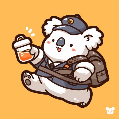 Sevimli ayı çizgi film karakteri vektör sanat çizimi