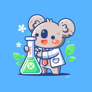 Fen laboratuarındaki sevimli panda.