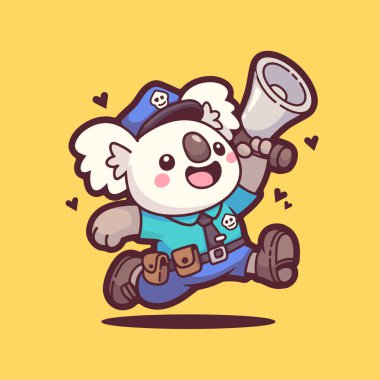 Şirin köpek megafon tutuyor.