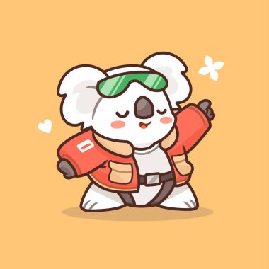 Sevimli astronotun sevimli çizgi film karakteri