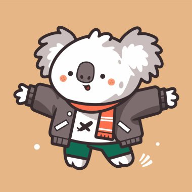 Atkı ve şapkalı mutlu penguen