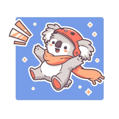 vektör, beyaz arka planda atkı ve eşarplı şirin tilki