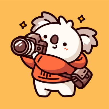 Çizgi film tarzında çizilmiş bir teleskop karakterinin sevimli el çizimi vektör çizimi