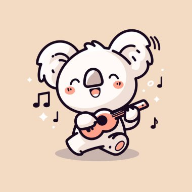 Gitar çalan sevimli çizgi film koalası.