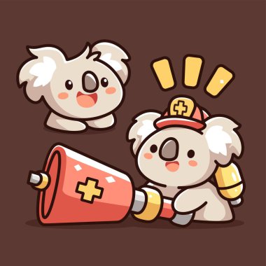 Şirin hayvan vektör çizimi. sevimli çizgi film karakteri