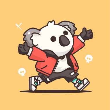 Kostüm giyen sevimli çizgi film ayısı.