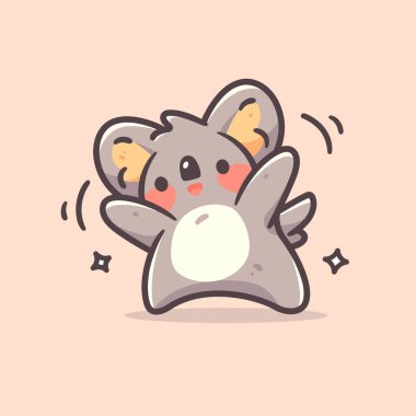 Şirin koalanın çizgi film karakterinin vektör çizimi.