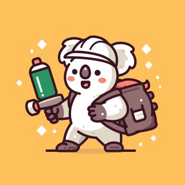 Çizgi film tarzında tatlı bir kawaii karakteri. vektör düz tasarım çizimi