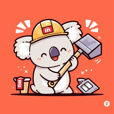 Çekiç maskotu olan şirin bir maymun.