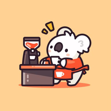 Sevimli çizgi film karakteri. Sevimli çizgi film karakteri. düz vektör illüstrasyonu.